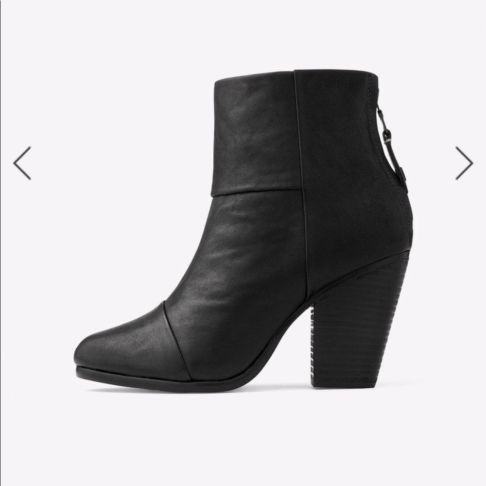 RAG & BONE CLASSIC NEWBURY LEATHER BOOTIES - BLACK